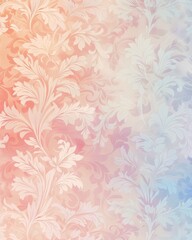 Elegant Floral Pattern with Pastel Gradient Symbolizing Tranquility