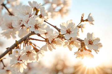 Obraz premium White Flowers Blooming in the Sun