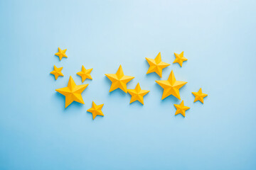 Yellow Stars on Blue Background