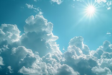 Digital artwork of this picture shows clouds in the sky with the sun - Powered by Adobe