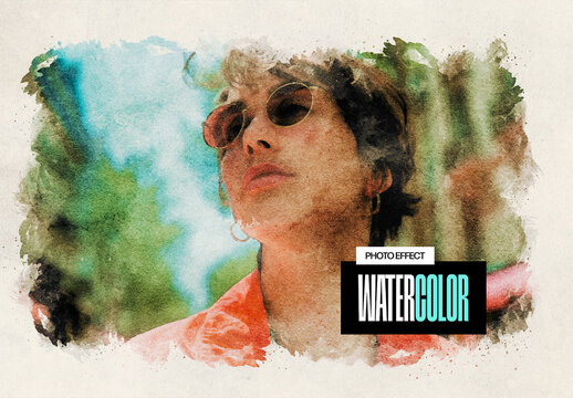 Watercolor FX Photo Effect Mockup