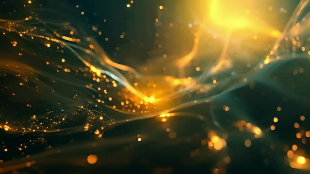 A digital illustration showing the threads of the fabric of the universe weaving in and out of each other in a neverending dance representing the endless possibilities of quantum states.