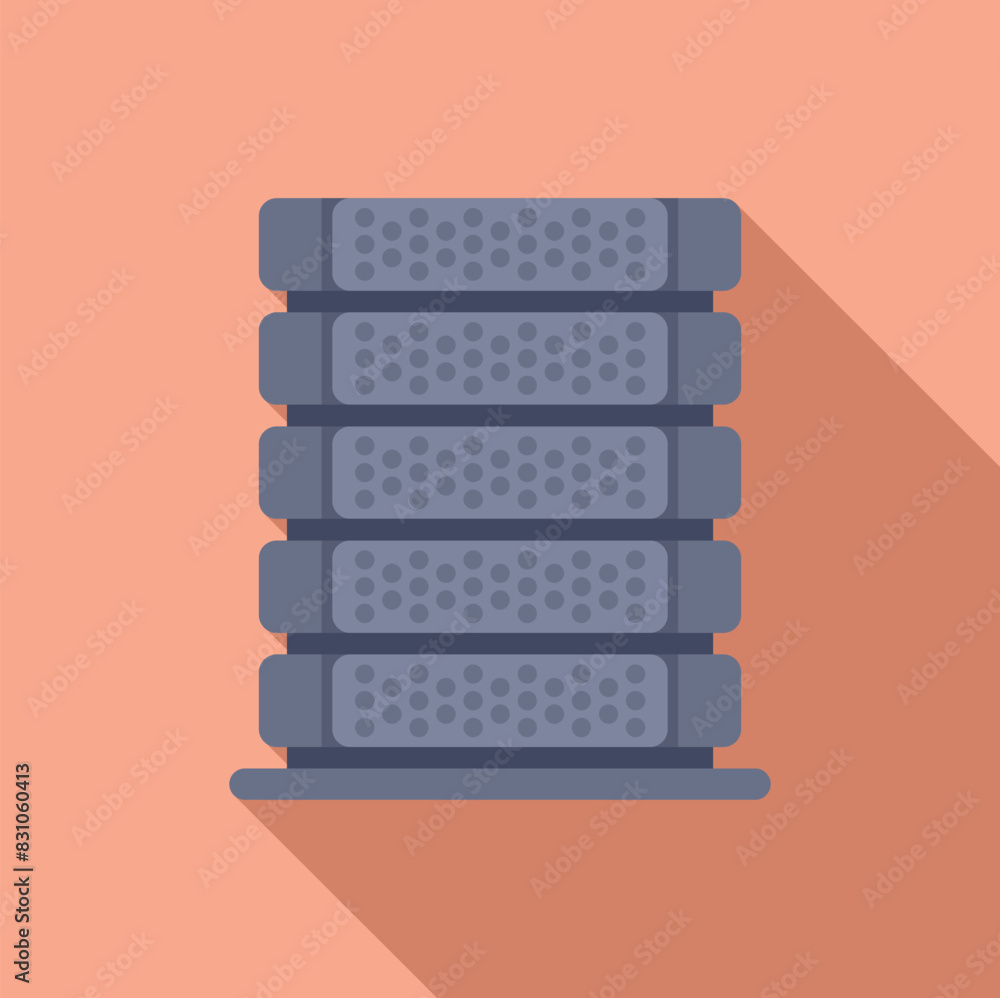 Canvas Prints Clean and modern flat design illustration of a server rack on a warm background