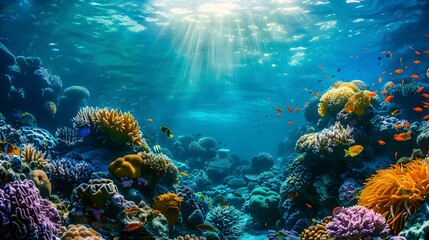 Naklejka premium vibrant coral reef underwater