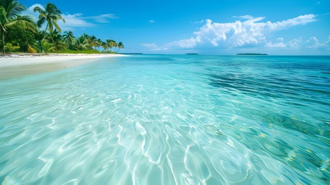 tropical beach clear waters pic