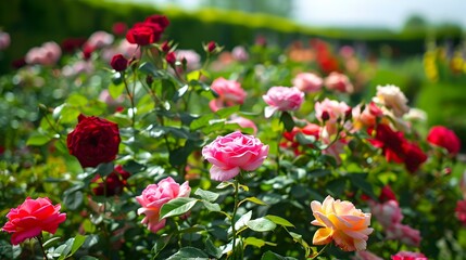 spring garden blooming roses pic