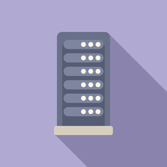 Vector graphic of a server rack icon with a modern flat design, suitable for web and technology themes