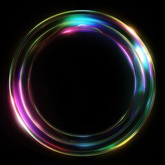 Abstract glowing neon circle frame.