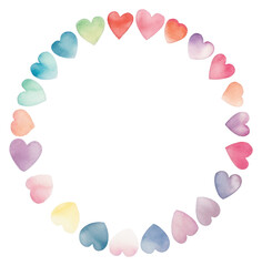 Fototapeta premium PNG Heart circle border pattern petal white background. AI generated Image by rawpixel.