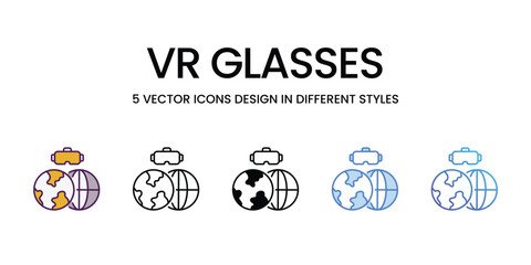 Vr Glasses icons vector set stock illustration.