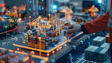 Obraz premium ai technology in supply chain management logistics manager with 3d model
