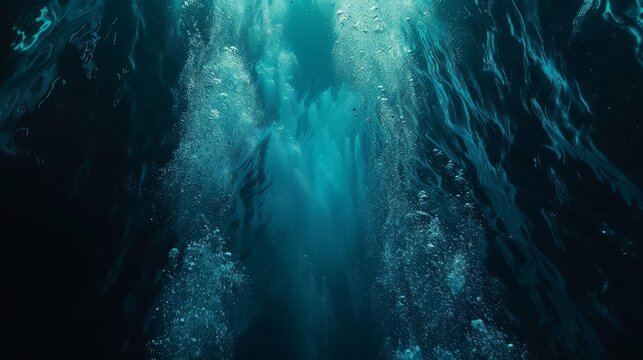 aquatic abyss dark blue ocean depths seen from underwater perspective abstract seascape photo