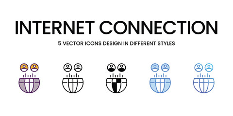 Internet Connection icons vector set stock illustration.