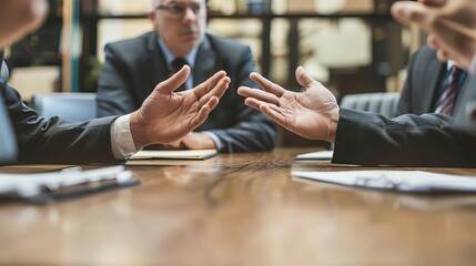 business mediator intervening in corporate dispute concept of conflict resolution and negotiation