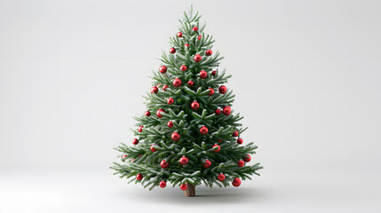 Obraz premium Decorated very beautiful Christmas tree, white background