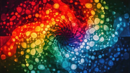 Multicolored Dots on Dark Background