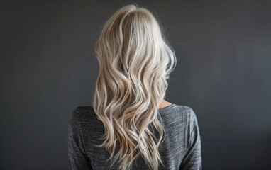 Naklejka premium A platinum blonde woman seen from behind