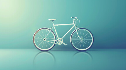 Mint Green Bicycle Against Aqua Gradient Background Cycle Inspiration Fitness Modern Design