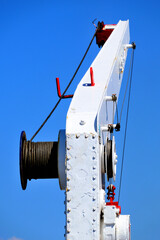 the small crane (capstan) on the ship