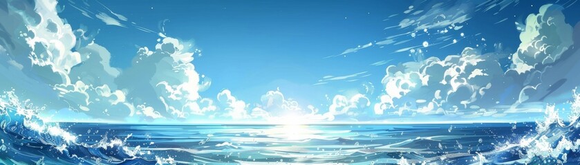 Vibrant underwater-inspired anime art scenery.