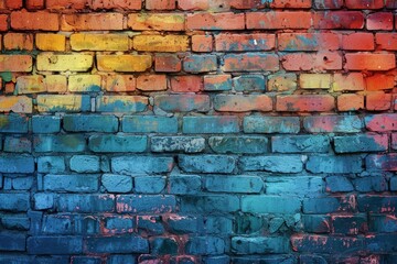 Fototapeta premium Vibrant street art adorning the brick wall