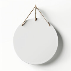 An empty round sign as a mockup with a light background