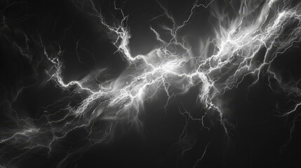 dramatic lightning strike on black background aigenerated abstract illustration