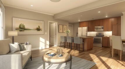 Elegant Senior Living: A Light-Filled Home with Accessible Kitchen and Anti-Slip Surfaces