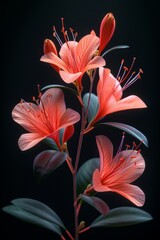 Close Up of Flower on Black Background