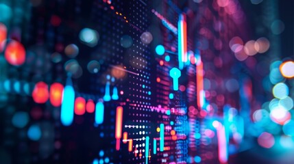 Fototapeta premium A vibrant abstract background featuring an array of colorful lights creating a dynamic and visually striking display.