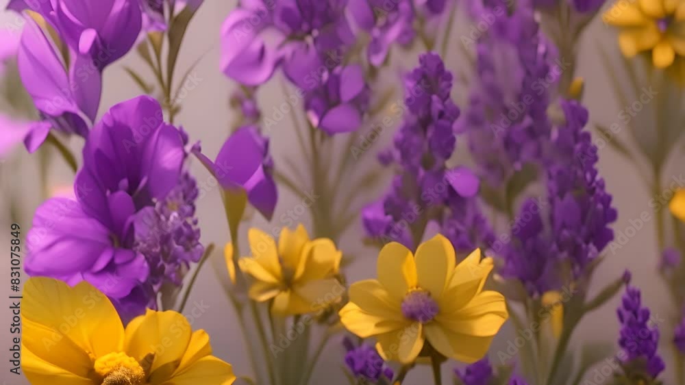 Poster array of flowers in close proximity generative ai