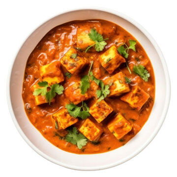 PNG Indian Mutter paneer dish with spices food seafood curry.