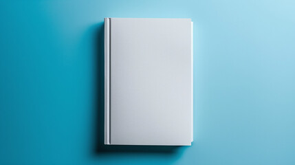 Blank White Book On Blue Background Symbolizing Creativity Knowledge And New Beginnings