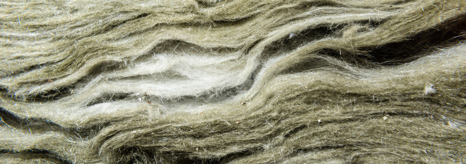 Construction glass wool macro shot, banner, background.