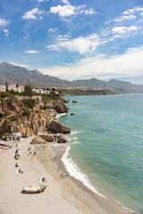 Aerial View Nerja Beach With