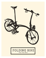 vector free stock image Hand drawing of a folding bicycle