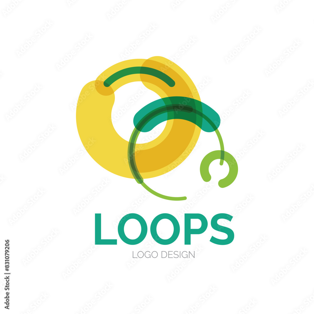 Poster vector abstract colorful circle loop logo, icon isolated