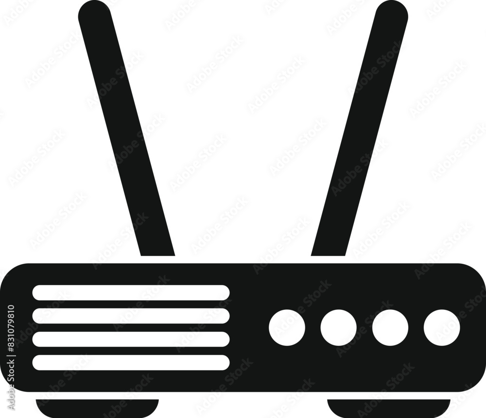 Poster black silhouette of a modern wireless router icon suitable for web and technology use