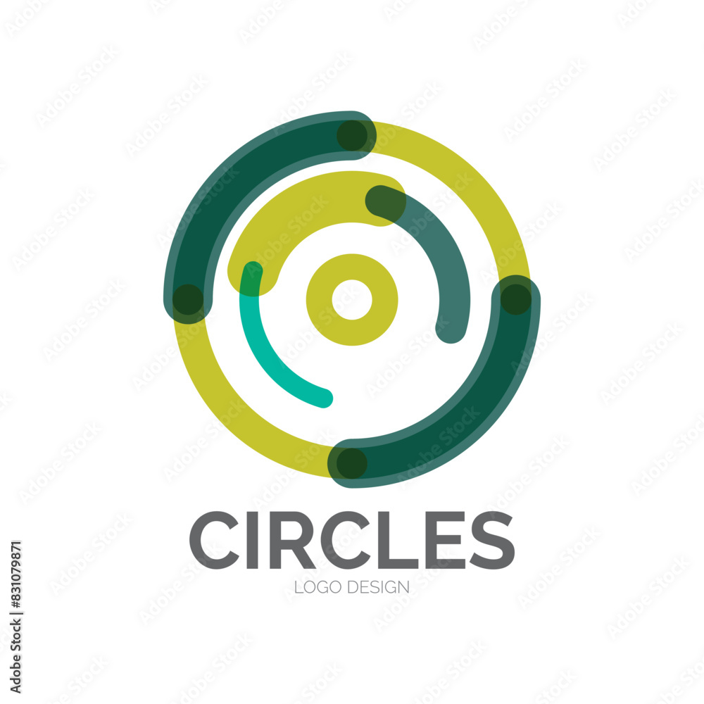 Aufkleber abstract vector circle color logo design with space for text vector