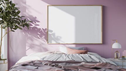 Lavender Bedroom Frame Mockup, Perfect for Elegant Home Decor and Artistic Displays