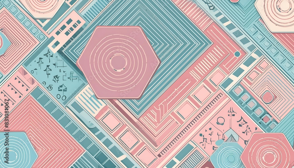 Poster geometric pattern for background using pastel color