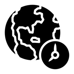 world clock time zone glyph icon
