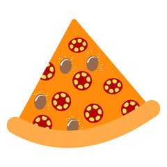 pizza slice isolated on white background