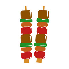 Barbecue pork isolated on white background