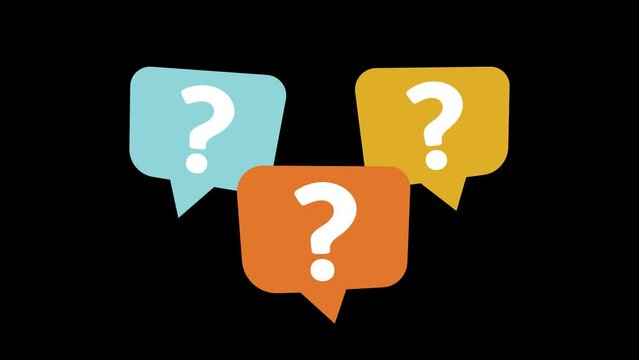 Question mark comic chat bubble pop up on alpha channel transparent background