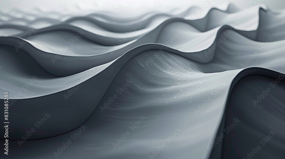 Poster abstract metallic gray wavy surface artistic background symbolizing fluidity and movement