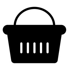 Shopping Bucket Icon in Solid Style