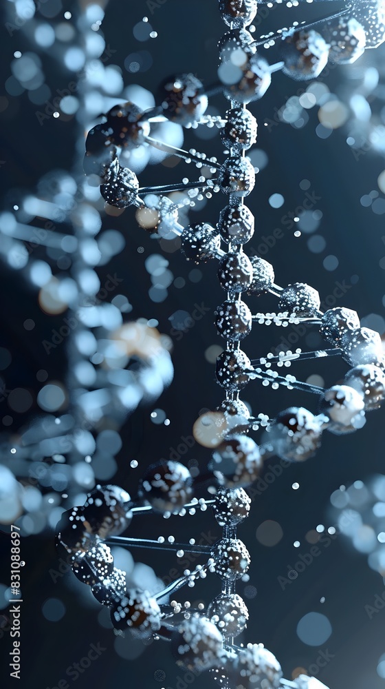 Aufkleber mesmerizing digital dna helix structure in motion