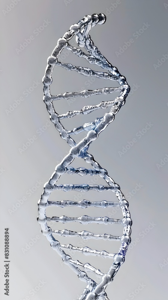 Poster detailed 3d rendering of a dna double helix molecular structure