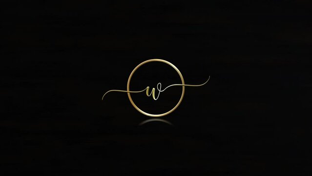 W Signature Logo Video, Lettering W ww Logo Animation For Your Wedding